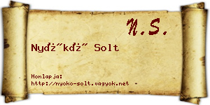Nyókó Solt névjegykártya